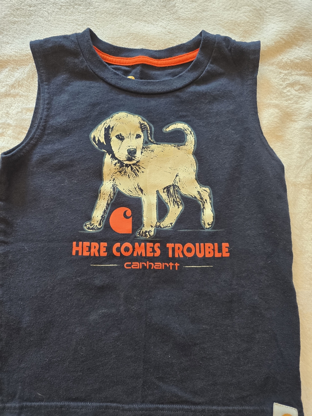 Carhartt Here Comes Trouble Puppy Tank Top Blue